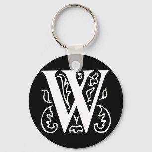 Fancy Letter W Key Ring