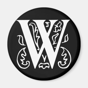 Fancy Letter W Magnet