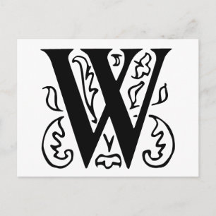 Fancy Letter W Postcard