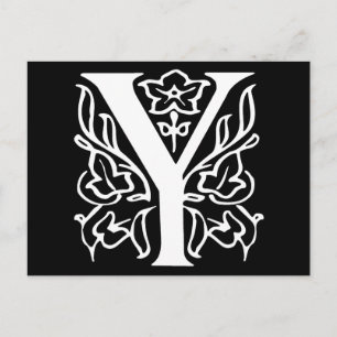 Fancy Letter Y Postcard