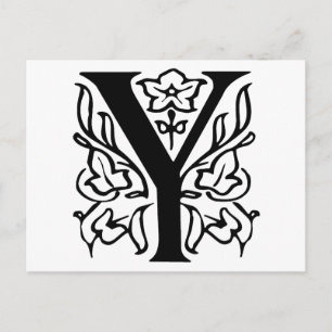 Fancy Letter Y Postcard