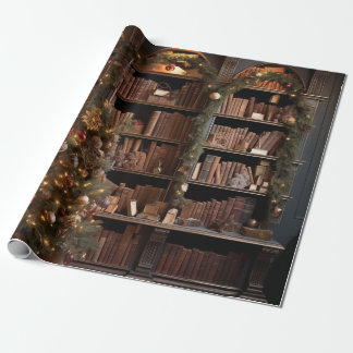 Fancy Library Books Wrapping Paper