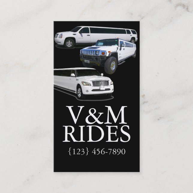 Fancy Limousines Driver Services Business Card (Front)