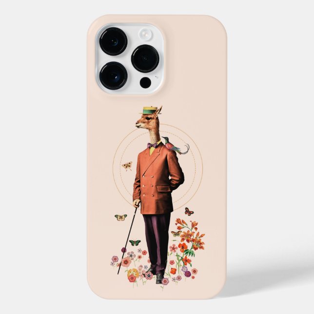 FANCY LLAMA ANIMAL IN FLOWERS AND BUTTERFLIES  iPhone CASE (Back)