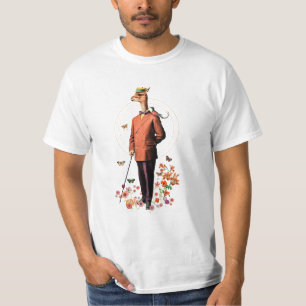 FANCY LLAMA ANIMAL IN FLOWERS AND BUTTERFLIES T-Shirt