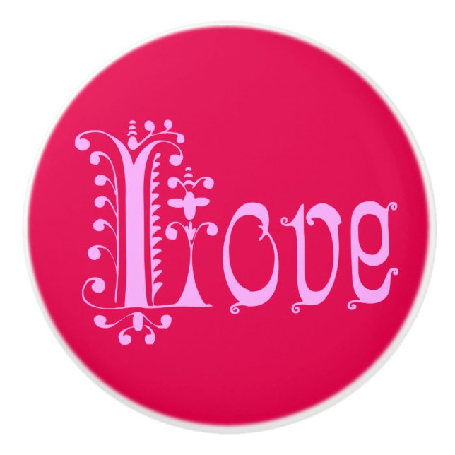 Fancy LOVE Ceramic Knob (Front)