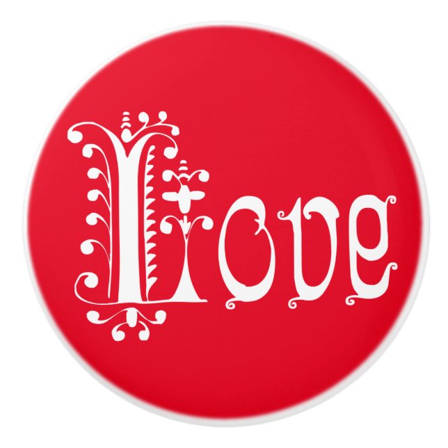 Fancy LOVE Ceramic Knob (Front)