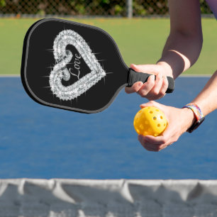 Fancy Love Diamond Heart Pickleball Paddle