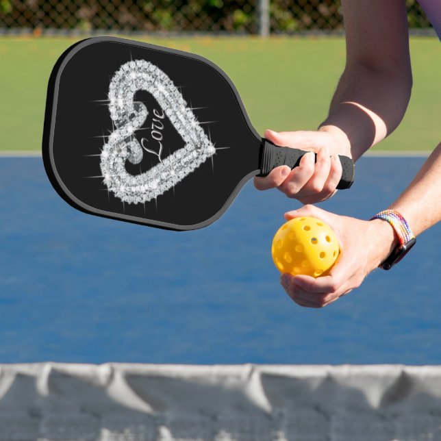 Fancy Love Diamond Heart Pickleball Paddle (Insitu)