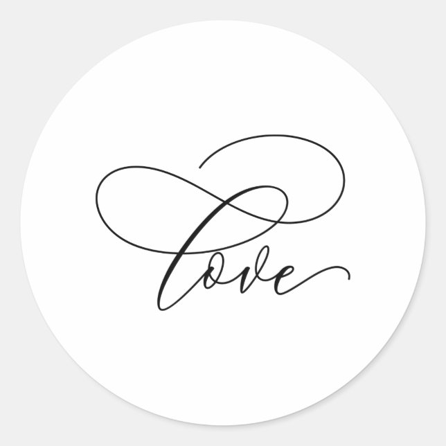 Fancy Love Script Sticker | Elegant Wedding Favor  (Front)
