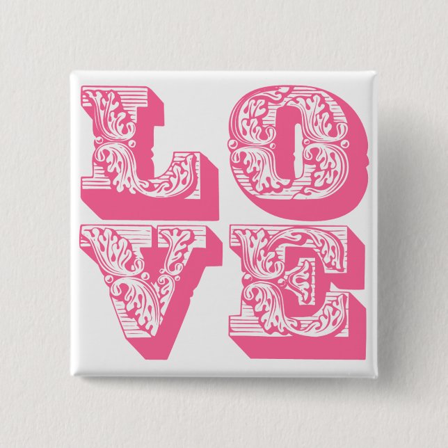 Fancy Love Square Pin (Front)
