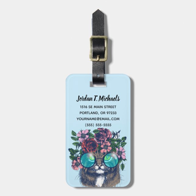 Fancy Maine Coon | Add Your Name Luggage Tag (Front Vertical)