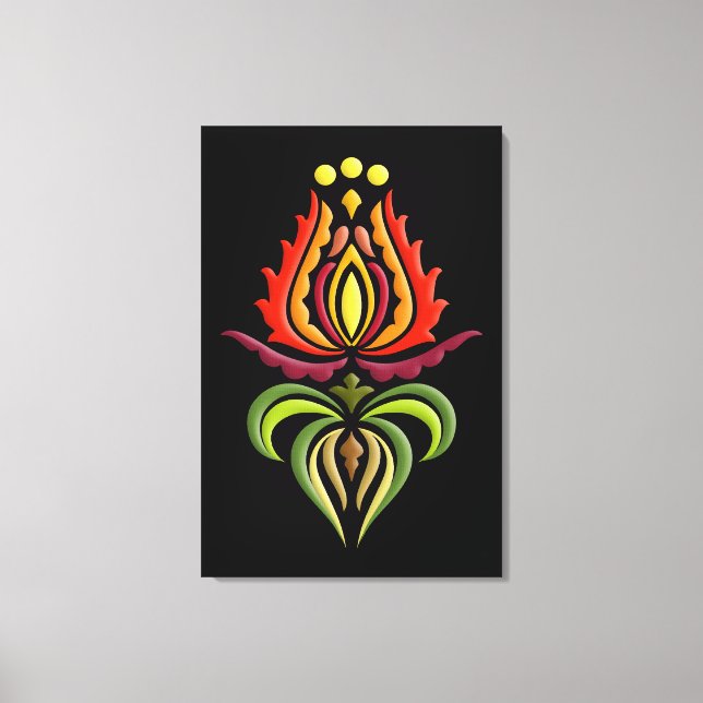 Fancy Mantle Embroidery - Hungarian Folk Art Canvas Print (Front)