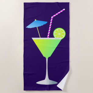 Fancy Margarita Cocktail Night Life Beach Towel