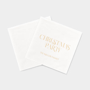 Fancy Merry Christmas Retro Typography Foil Napkins