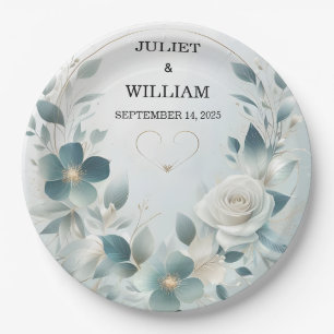 Fancy Metal Glam Shiny High End Silver Wedding Paper Plate