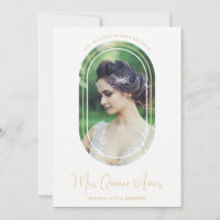 Fancy Minimalist Oval Spanish Photo Quinceañera