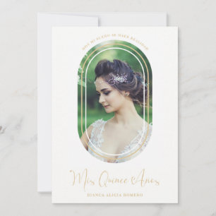 Fancy Minimalist Oval Spanish Photo Quinceañera