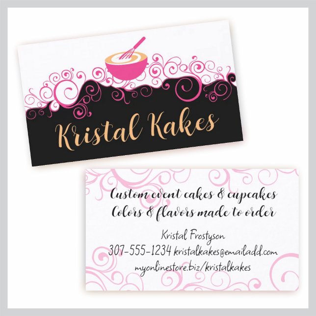 fancy mixing bowl whisk bakery baking pastry chef business card (Creator Uploaded)