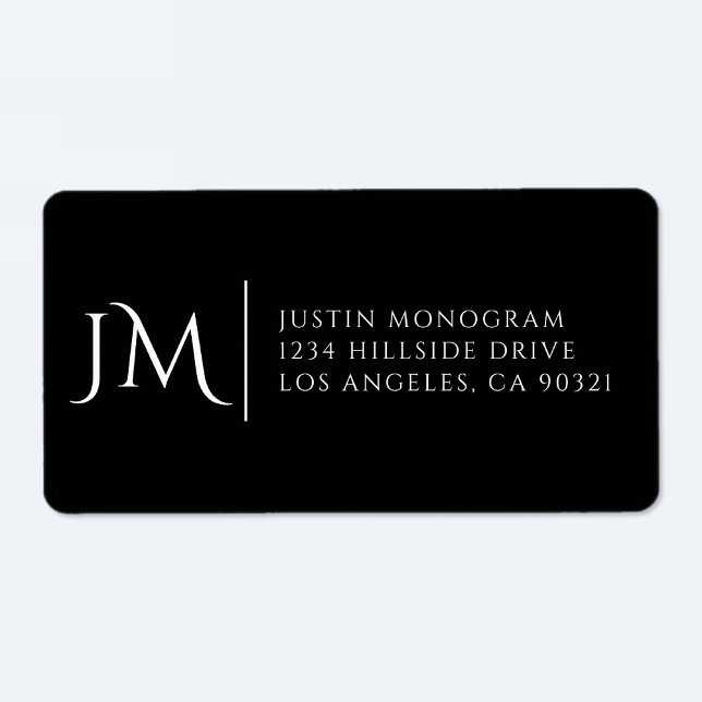 Fancy Modern Black & White Return Address Label (Creator Uploaded)