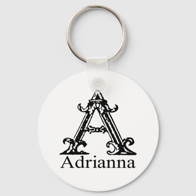 Fancy Monogram: Adrianna Key Ring (Front)