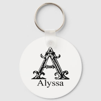 Fancy Monogram: Alyssa Key Ring
