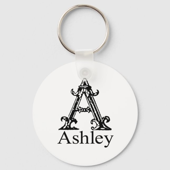Fancy Monogram: Ashley Key Ring (Front)