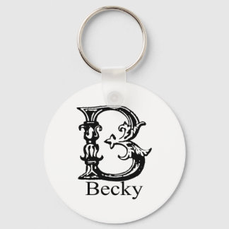Fancy Monogram: Becky Key Ring