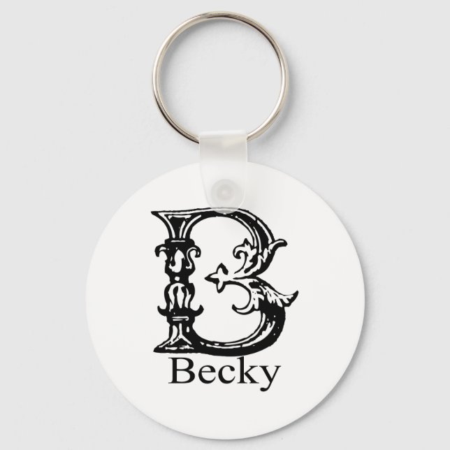 Fancy Monogram: Becky Key Ring (Front)