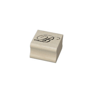 Fancy Monogram Calligraphy Letter B Rubber Stamp
