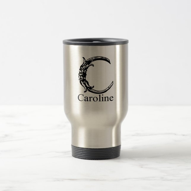 Fancy Monogram: Caroline Travel Mug (Center)