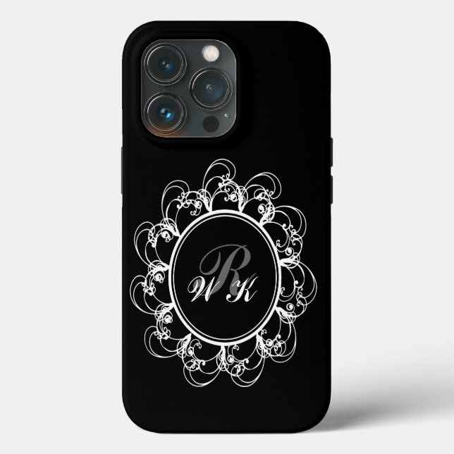 Fancy Monogram iPhone Case (Back)