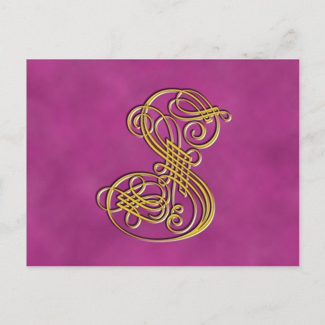 Fancy Monogram Letter S Postcard (Front)