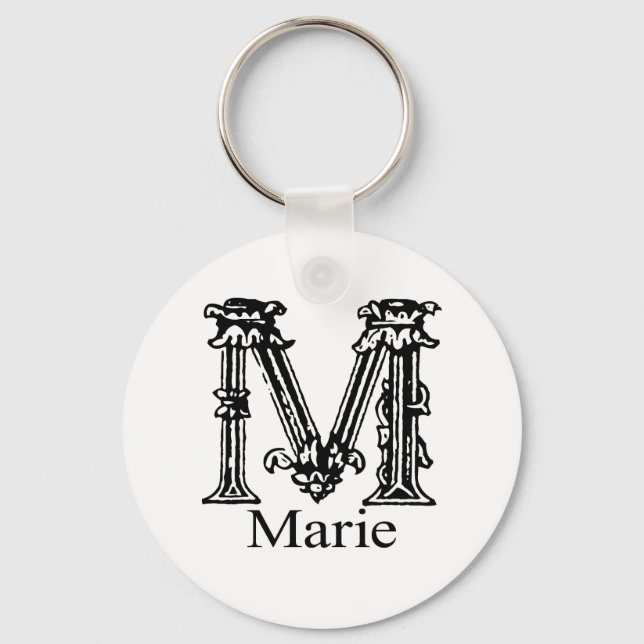 Fancy Monogram: Marie Key Ring (Front)