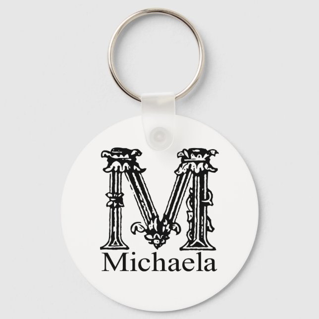 Fancy Monogram: Michaela Key Ring (Front)