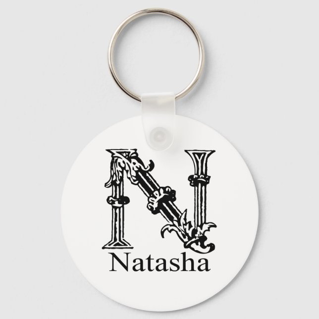 Fancy Monogram: Natasha Key Ring (Front)