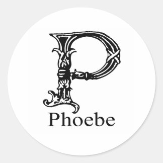 Fancy Monogram: Phoebe Classic Round Sticker