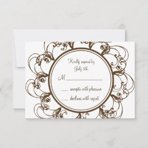 Fancy Monogram RSVP (chocolate) Card