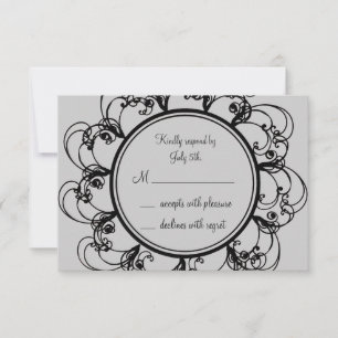 Fancy Monogram RSVP (grey)