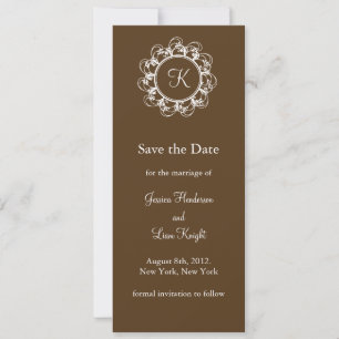 Fancy Monogram Save the Date (chocolate)