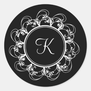 Fancy Monogram Sticker (black)