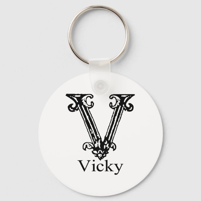 Fancy Monogram: Vicky Key Ring (Front)