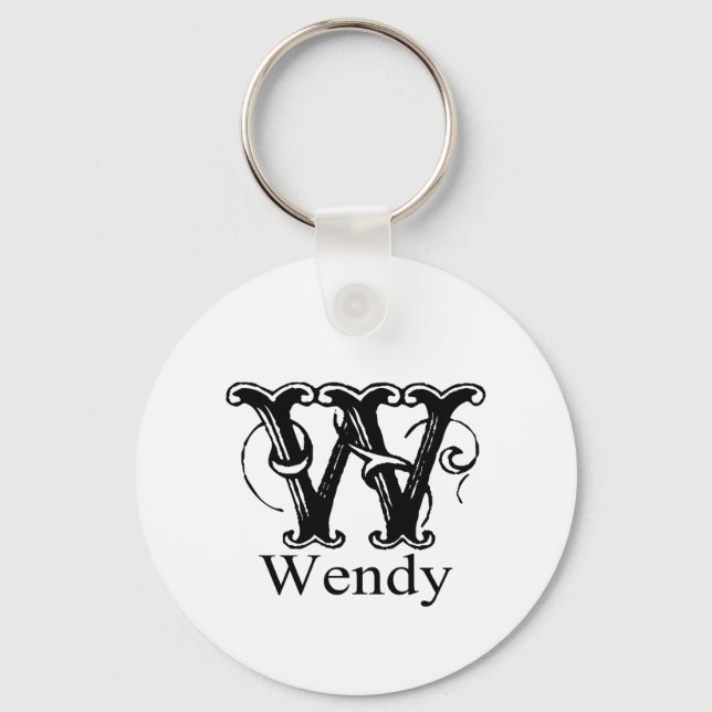 Fancy Monogram: Wendy Key Ring (Front)