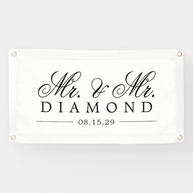 Fancy Mr. and Mr. Car Banner (Horizontal)