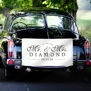 Fancy Mr. and Mrs. Car Banner