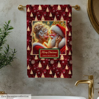 Fancy Mr. and Mrs. Claus Christmas Guest Towel