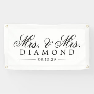 Fancy Mrs. and Mrs. Car Banner