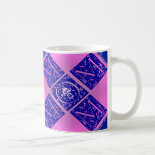 Fancy Mum Text in Blue and Purple Coffee Mug