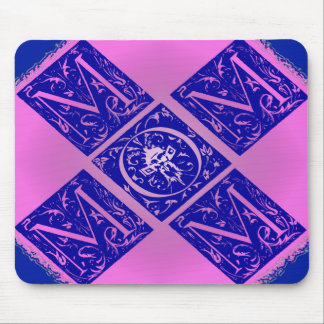 Fancy Mum Text in Blue and Purple Mouse Pad