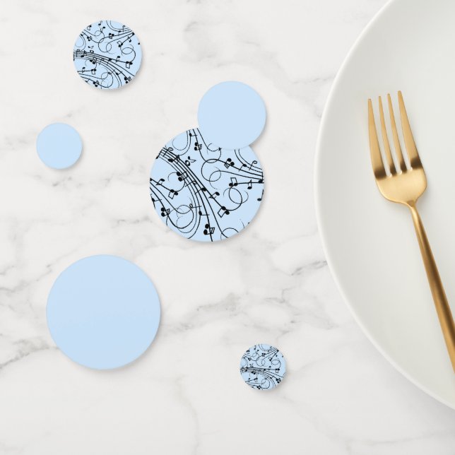 Fancy Music Notes Blue Confetti (Group)